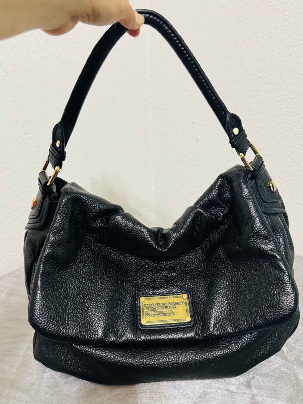 Marc by Marc Jacobs Black Leather Bag with Gold Hardware